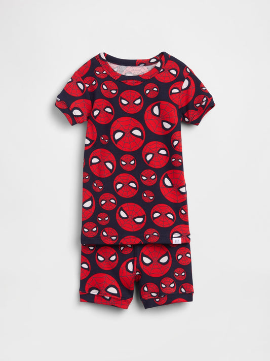 Lacivert Marvel Organik Brushed Pamuk Şort Pijama Seti