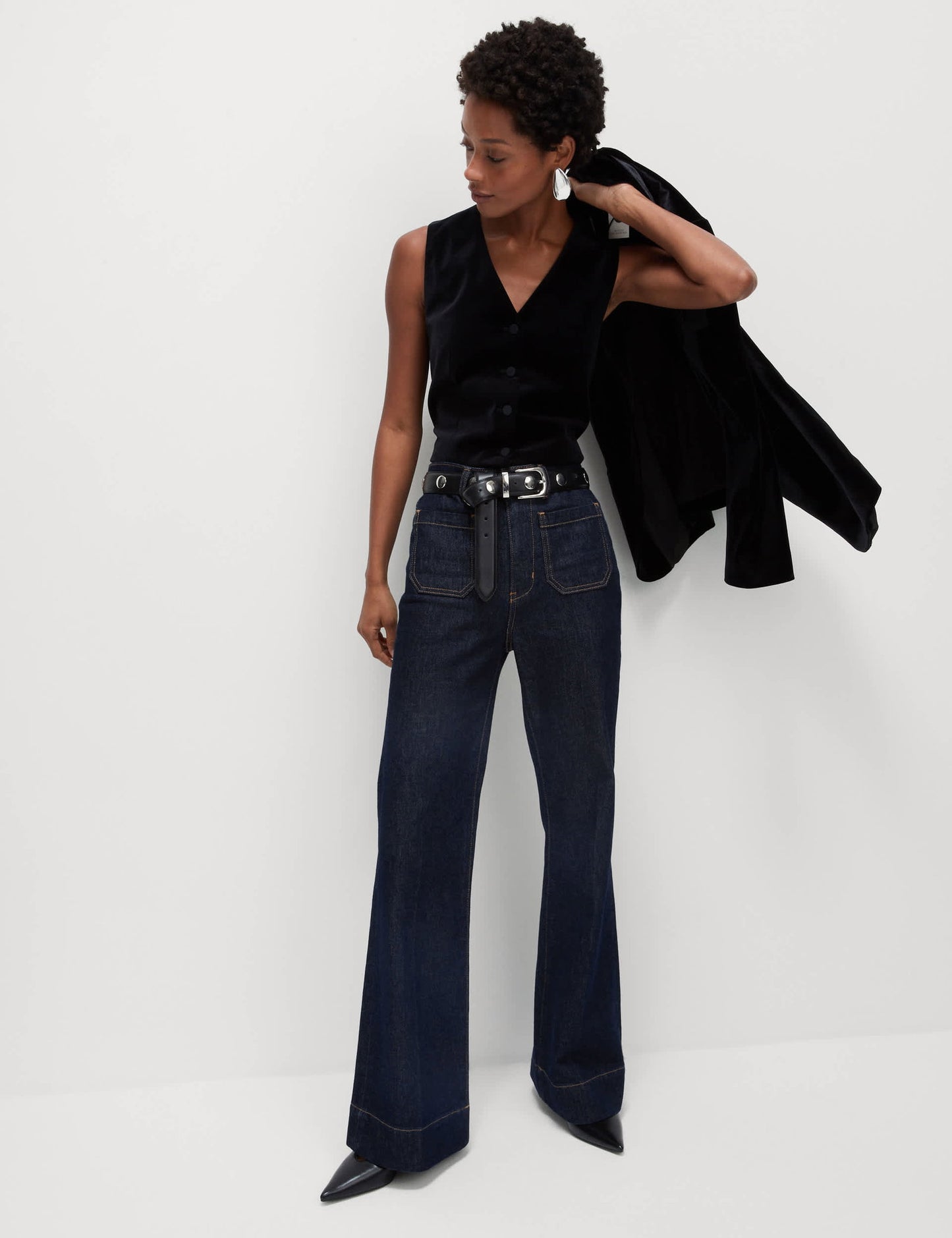 Yüksek Bel Flared Fit Jean Pantolon