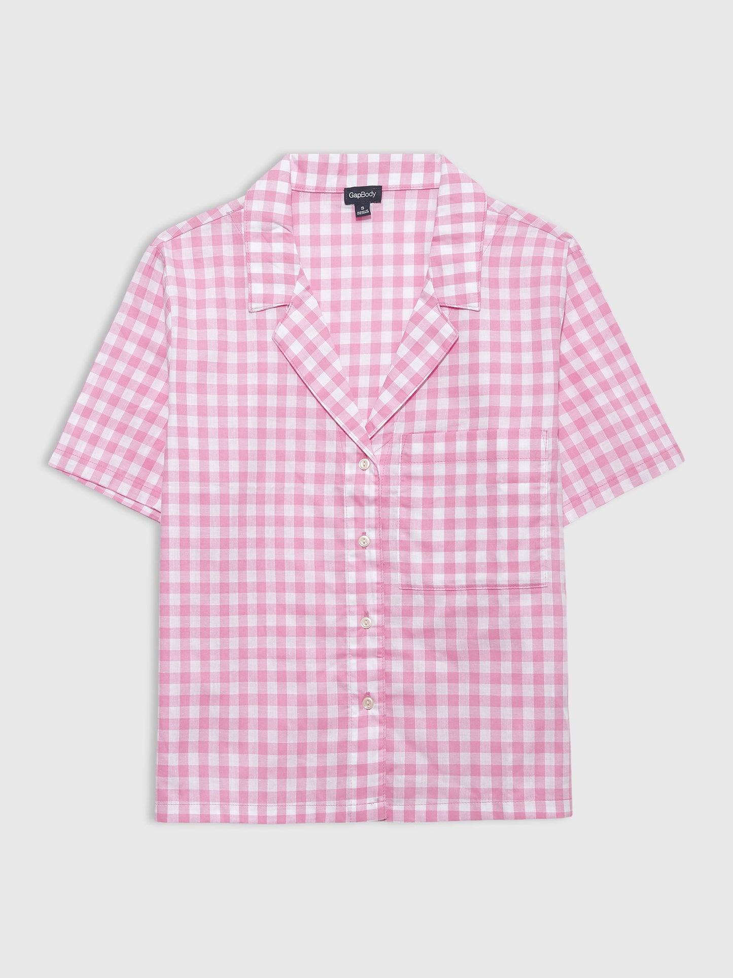 Açık Pembe Gapbody Poplin Kısa Kollu Pijama Üstü