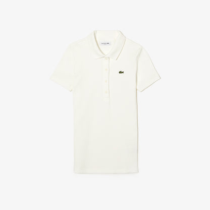Lacoste L.12.d Kadın Slim Fit Organik Pamuk Beyaz Polo