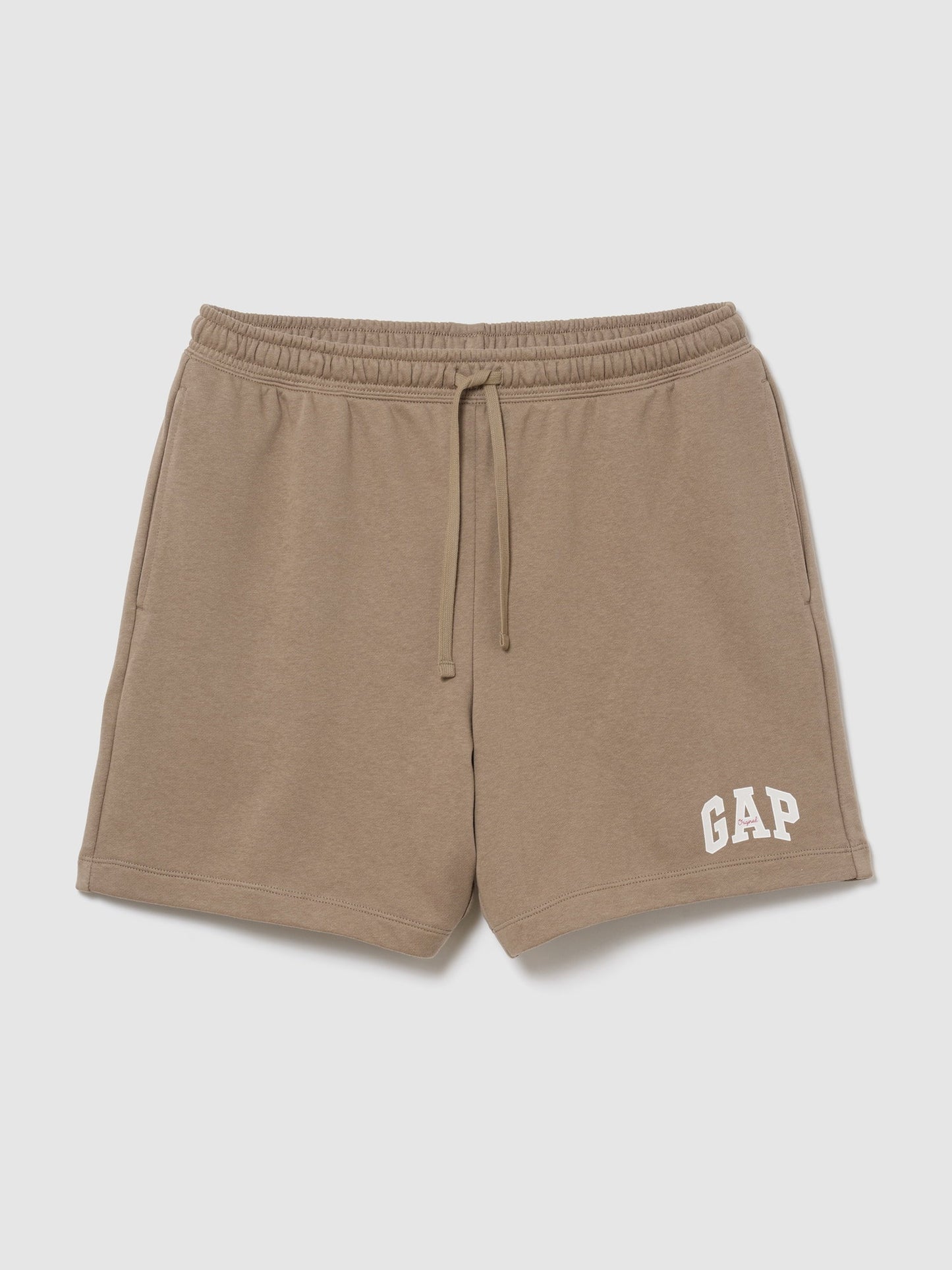 Kahverengi Relaxed Gap Logo Fransız Havlu Kumaş Şort