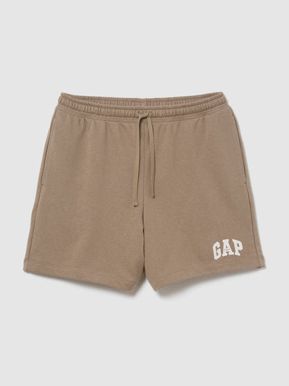 Kahverengi Relaxed Gap Logo Fransız Havlu Kumaş Şort