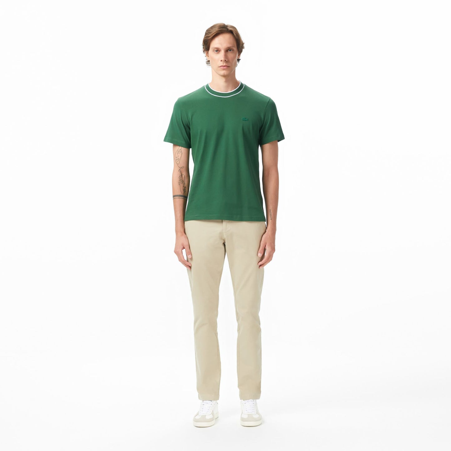 Lacoste Erkek Regular Fit Bisiklet Yaka Yeşil T-shirt