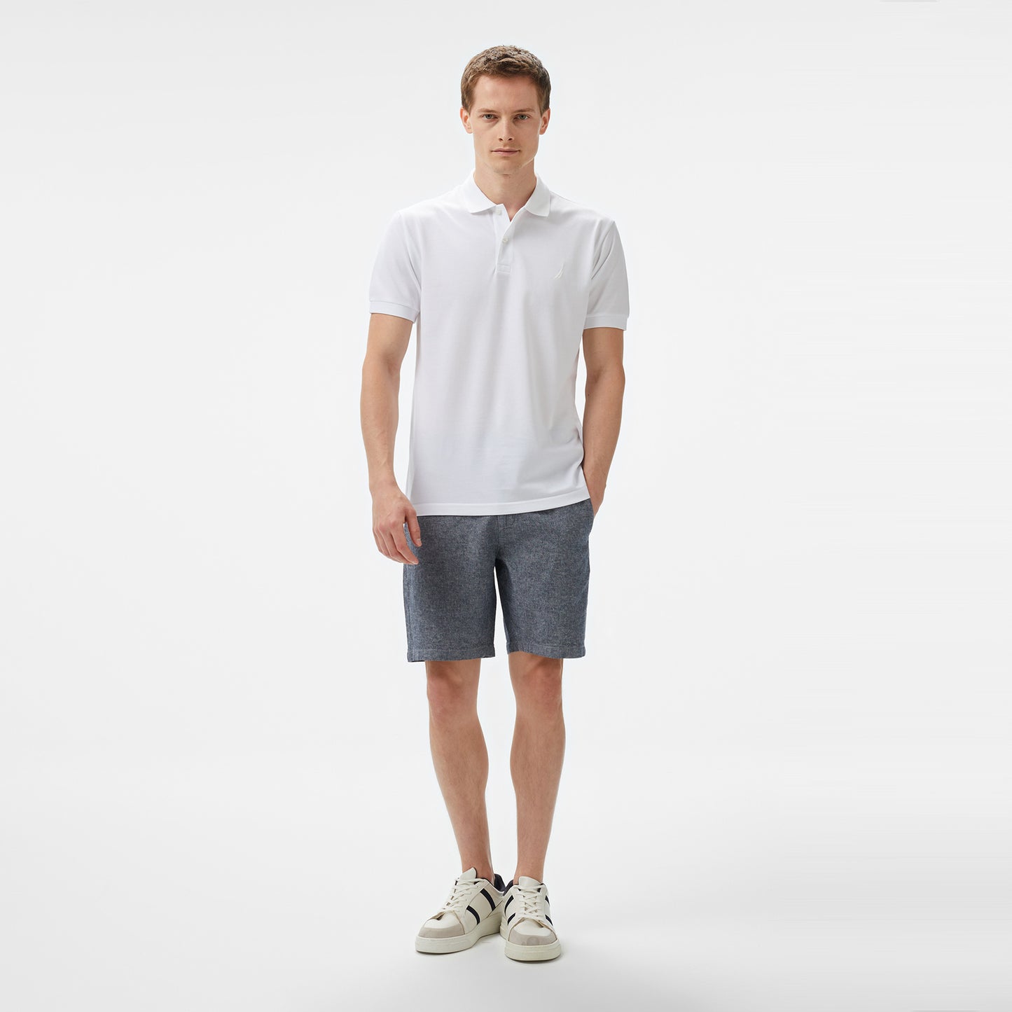 Nautica Erkek Beyaz Classic Fit Polo Yaka T-shirt