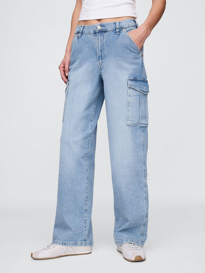 Mavi Mid Rise '90s Loose Kargo Jean Pantolon