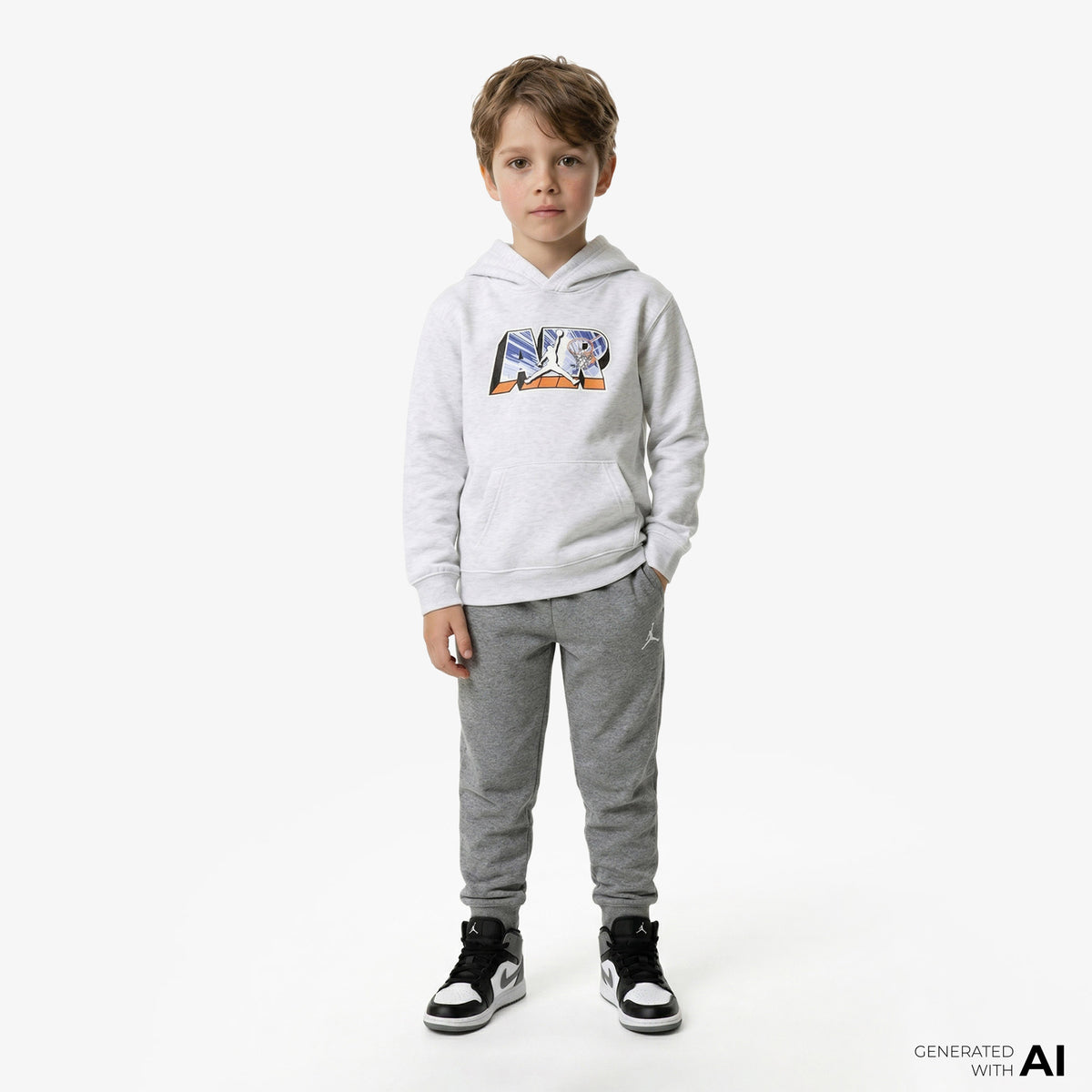 Jordan Brooklyn Flight Dri Fit Çocuk Gri Eşofman Altı