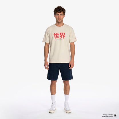 Unıted4 Regular Fit Erkek Krem T-shirt