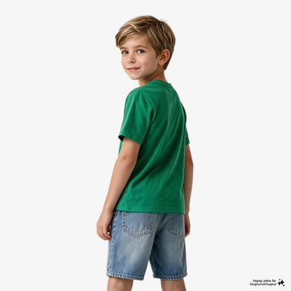Gap V-frch Logo Arch Çocuk Yeşil T-shirt