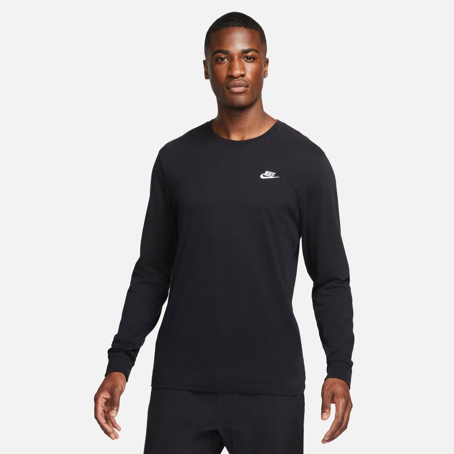 Nike Sportswear Club Erkek Siyah Uzun Kollu T-shirt