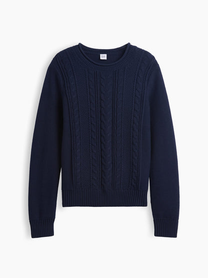 Lacivert Rollneck Cable Örgü Kazak