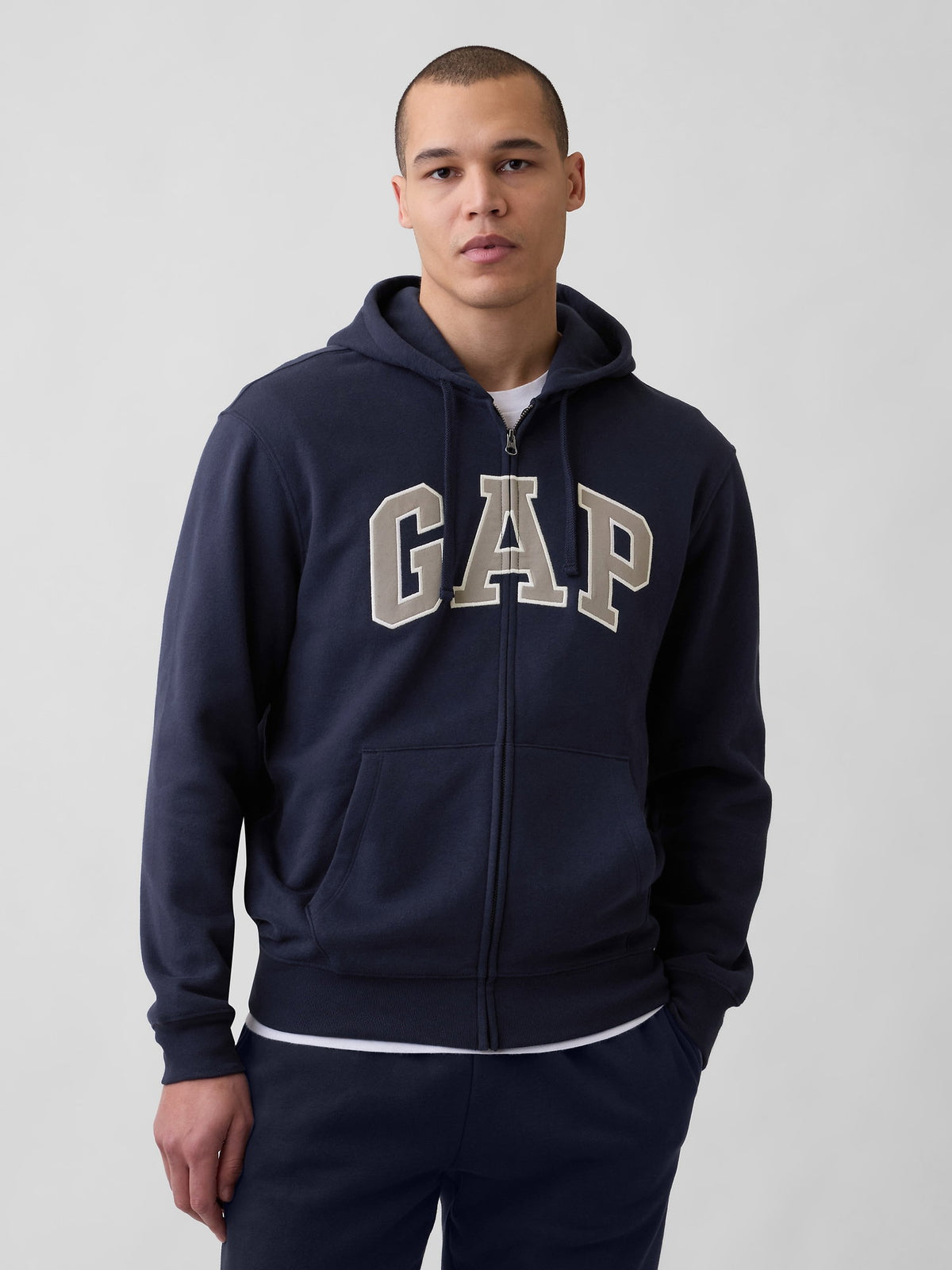 Lacivert Vintagesoft Arch Logo Tam Fermuarlı Sweatshirt
