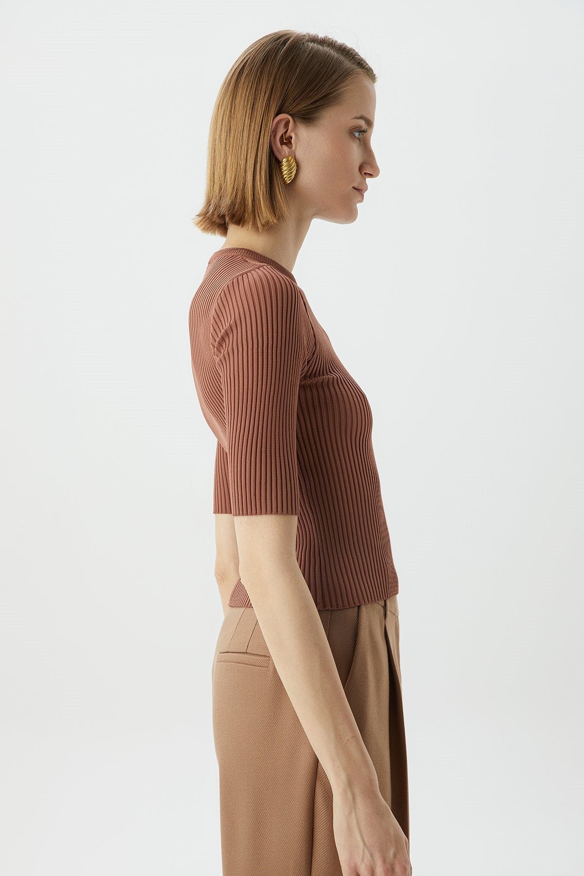 Fitilli Bakır Crop Top
