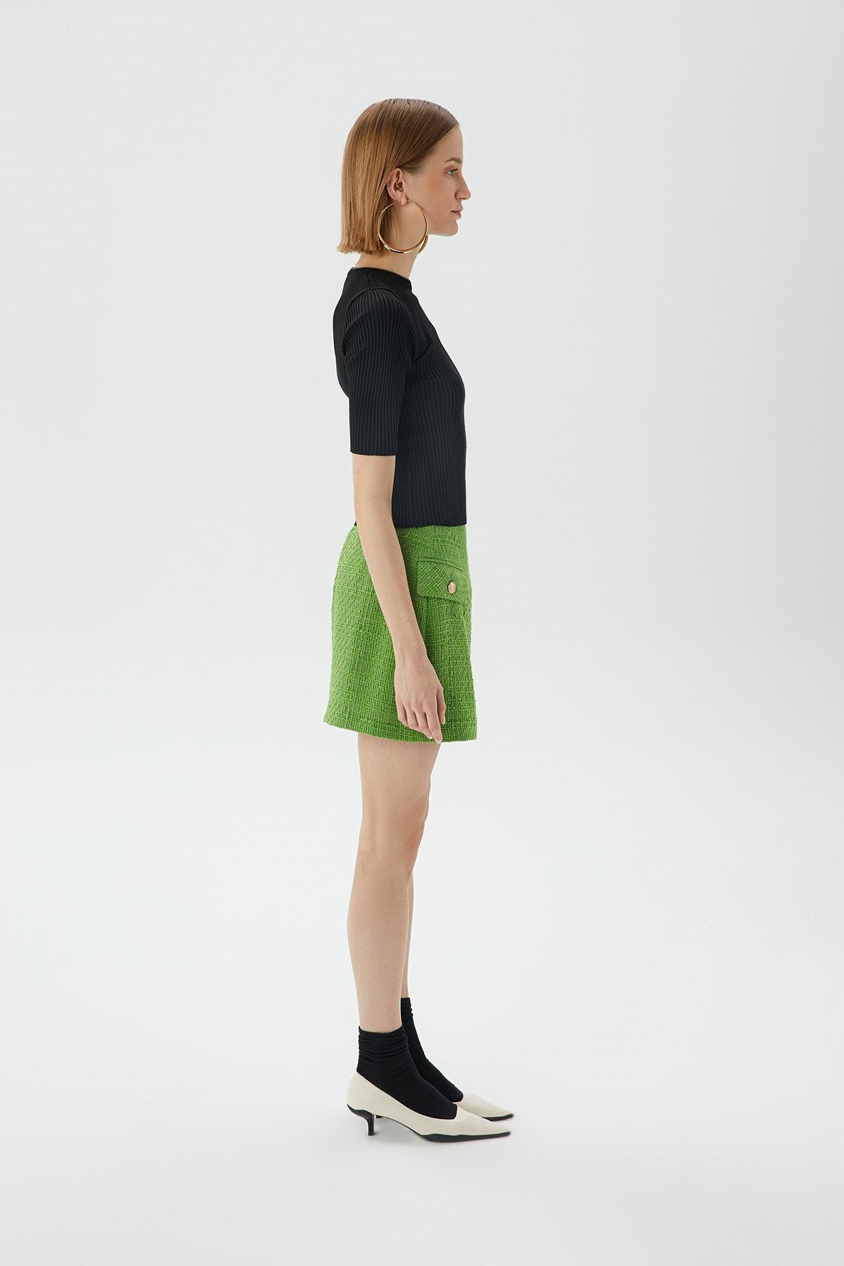 Fitilli Siyah Crop Top