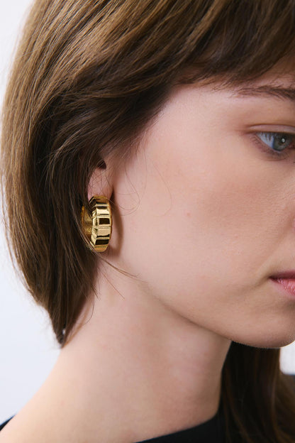 Modern Gold Halka Küpe
