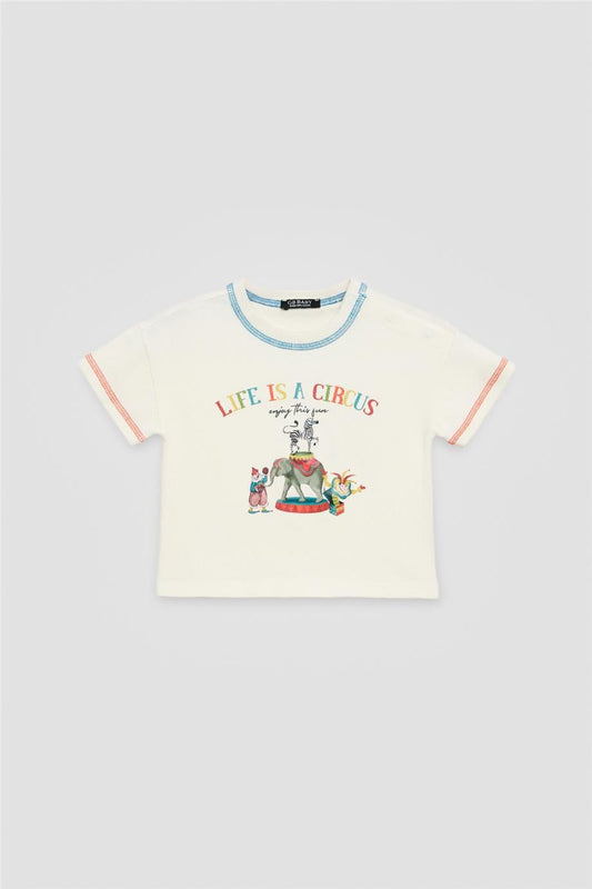Erkek Bebek Ekru Tshirt