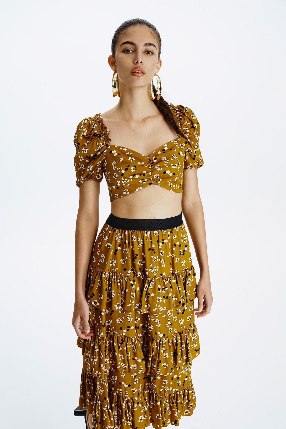 Karpuz Kol Taba Crop Bluz