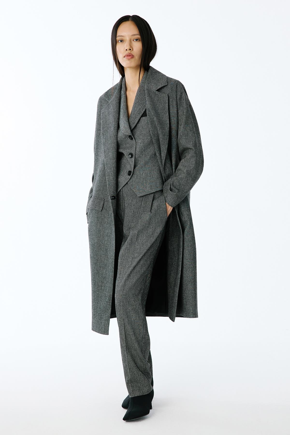 Oversize Midi Antrasit Kaban