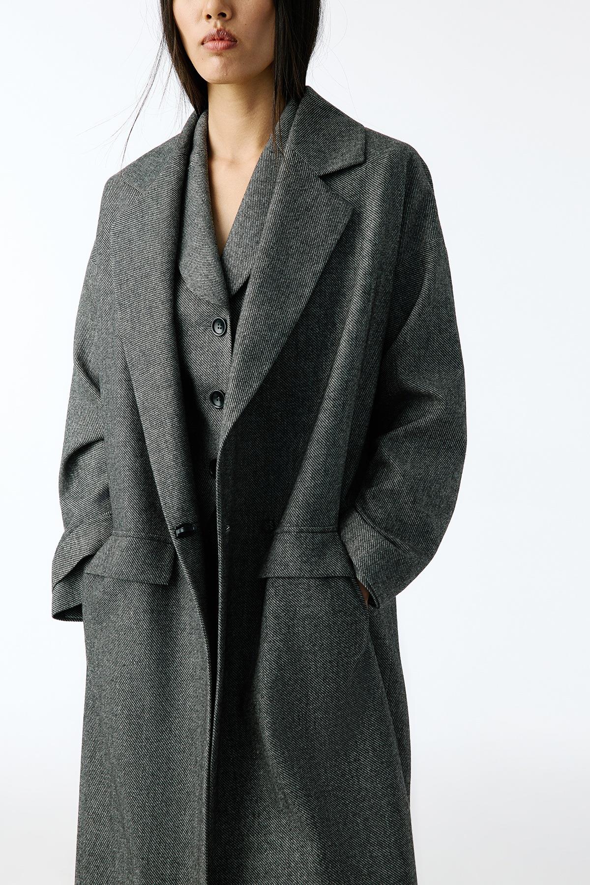 Oversize Midi Antrasit Kaban