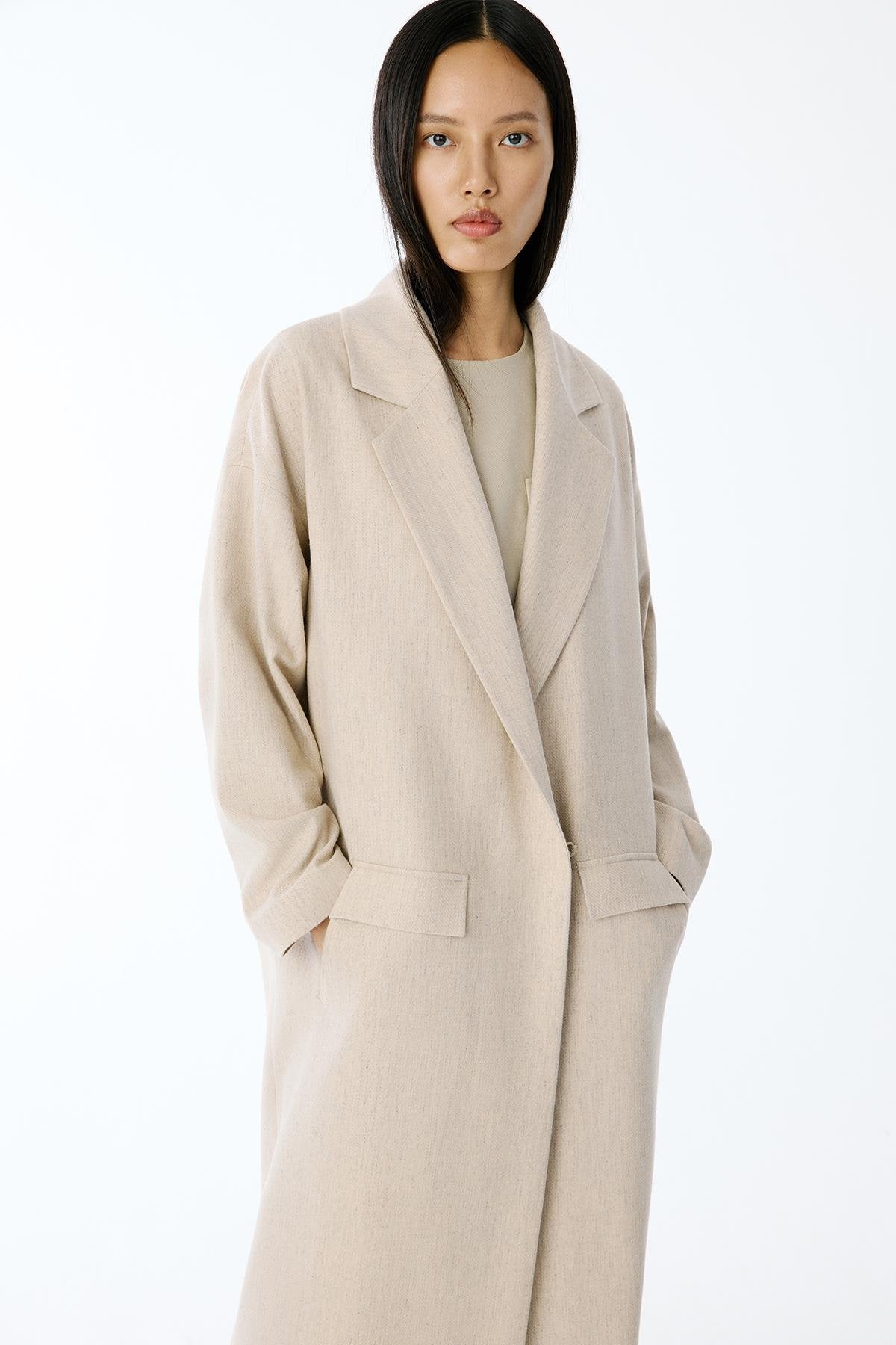 Oversize Midi Bej Kaban