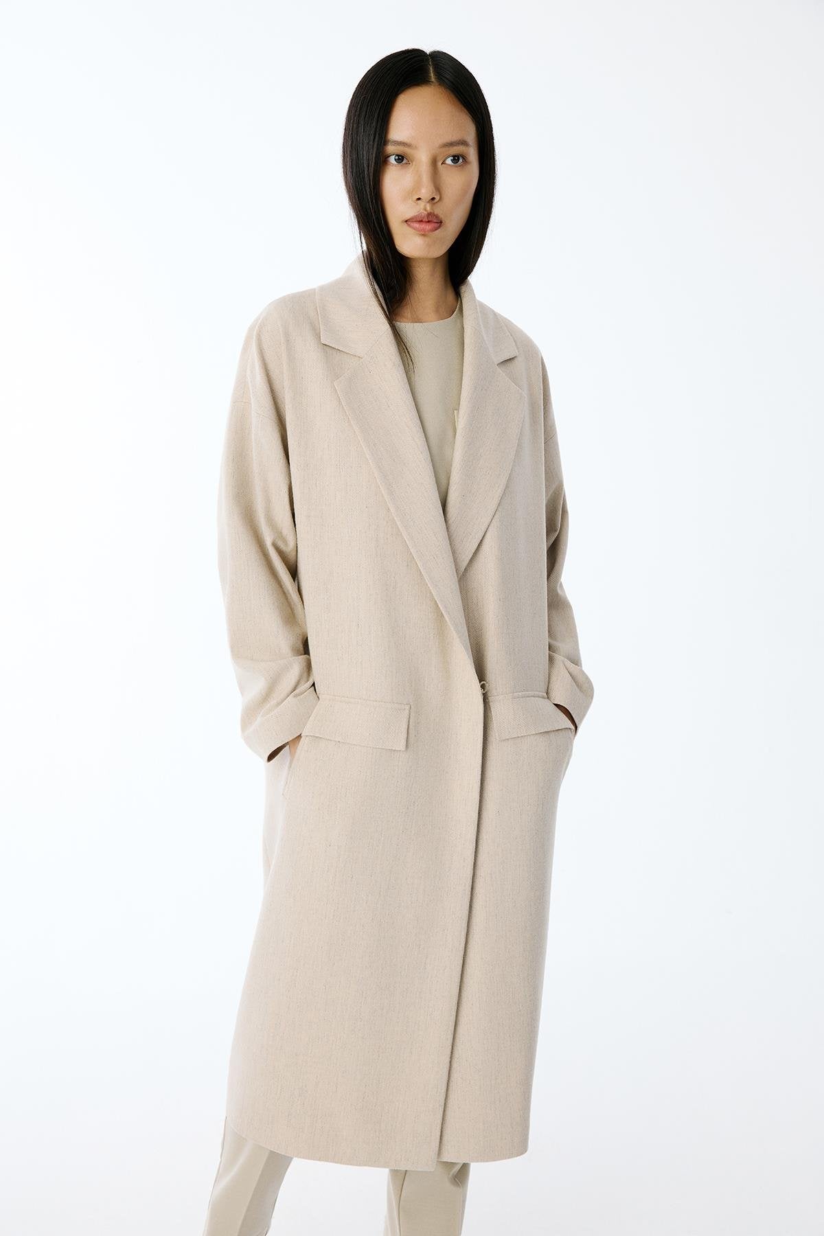 Oversize Midi Bej Kaban