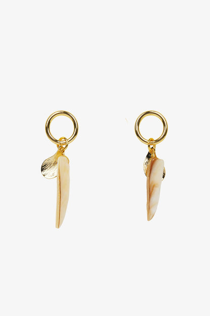 Sedef Taşlı Gold Küpe
