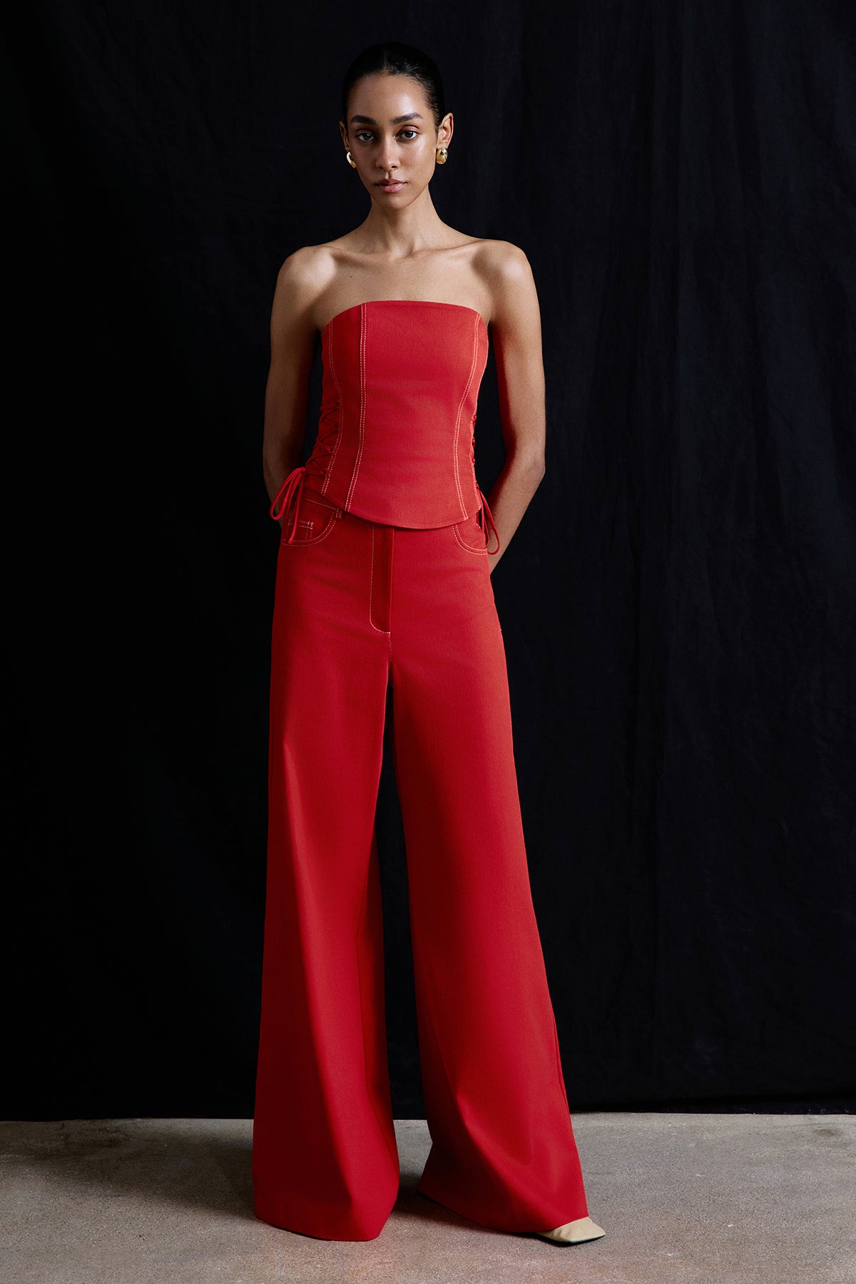 Straplez Denim Dokulu Crop Narçiçeği Büstiyer