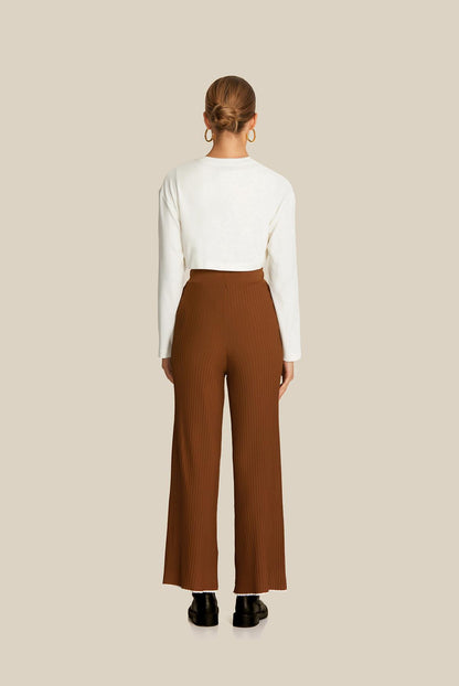 Yandan Büzgü Detaylı Ekru Crop Bluz
